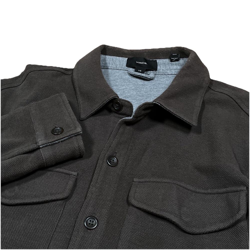 $348 Vince Double-Knit Cotton-Blend Piqué‎ Shirt Jacket Mens Large